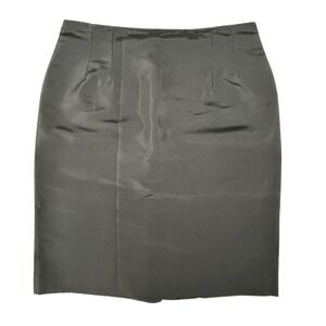 Rickie Freeman Teri Jon Black 100% Silk Pencil Skirt Womens Size 12 RN 61839